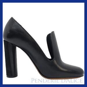 Damir Doma Womens Black Leather heeled loafer Pumps Shoes Size 37